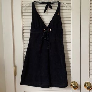 Terry cloth halter swim coverup